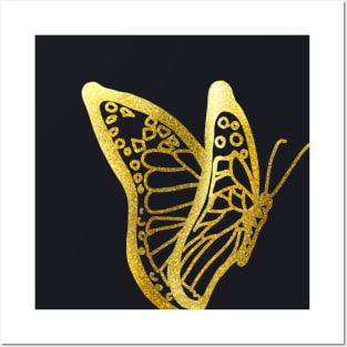 Butterfly gold Posters and Art